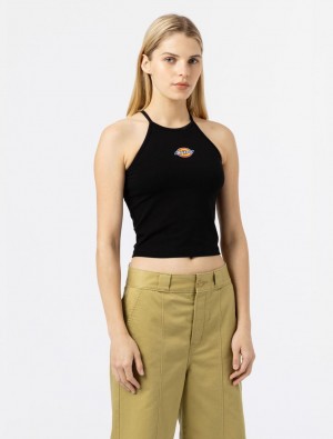 Μπλουζακια Αμανικα γυναικεια Dickies Chain Lake μαυρα | 876895155