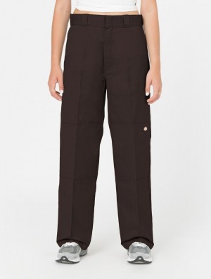 παντελόνι εργασίας γυναικεια Dickies Double Knee σοκολάτα | 253528806