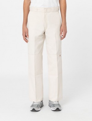 παντελόνι εργασίας ανδρικα Dickies Double Knee ασπρα | 616210397