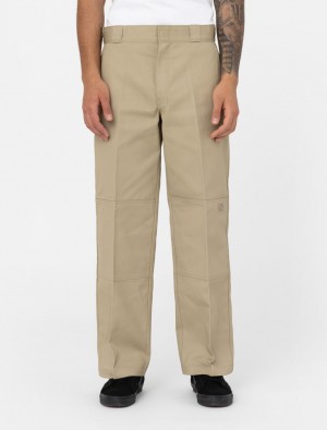 παντελόνι εργασίας ανδρικα Dickies Double Knee Χακί | 679304067