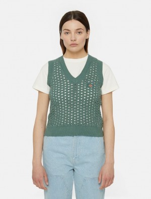 Μπλουζακια Αμανικα γυναικεια Dickies Ingalls Knitted πρασινο | 480006641