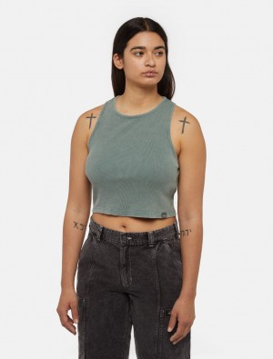 Μπλουζακια Αμανικα γυναικεια Dickies Newington Knitted πρασινο | 11695224