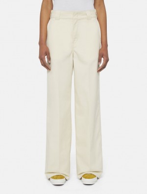 παντελόνι εργασίας γυναικεια Dickies Wide Leg ασπρα | 550778524