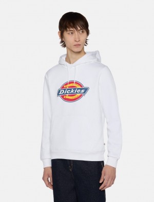 Φουτερ με Κουκουλα ανδρικα Dickies Icon Logo ασπρα | 976647104
