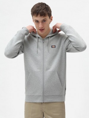 Φουτερ με Κουκουλα ανδρικα Dickies Oakport Zip γκρι | 12316944