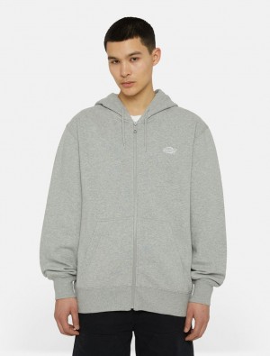 Φουτερ με Κουκουλα ανδρικα Dickies Summerdale Full-Zip γκρι | 330453349